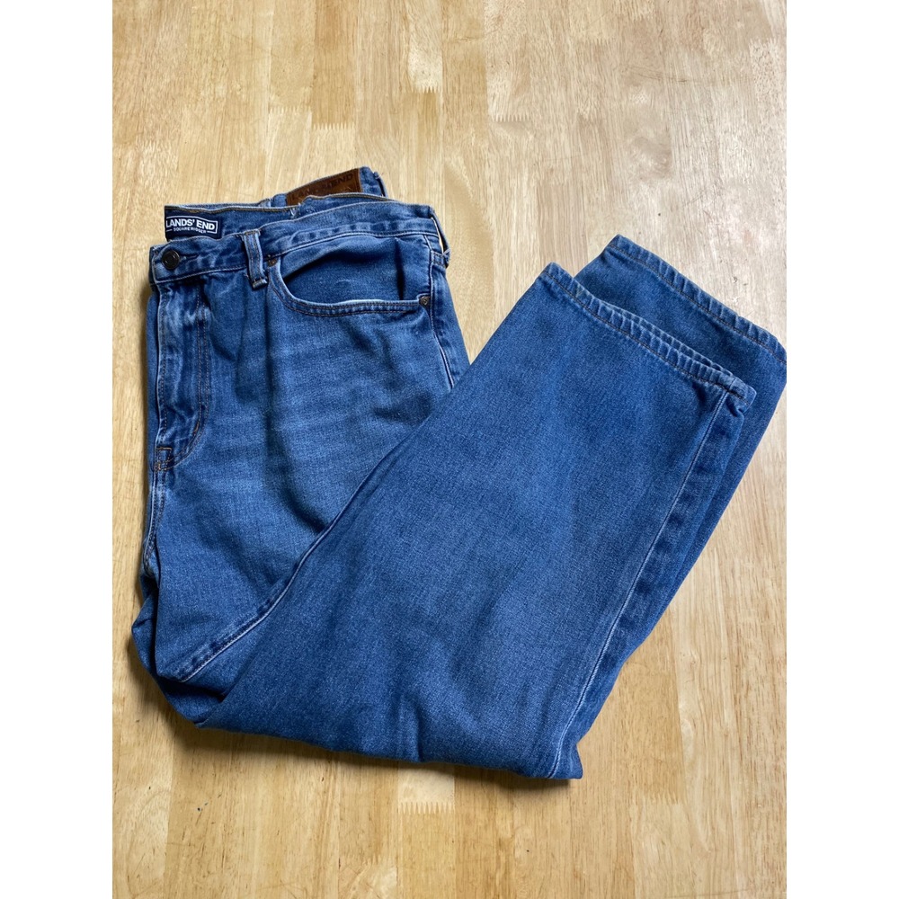 Lands End Square Rigger Jeans Men's Size 40 Relaxed Fit Medium Wash
